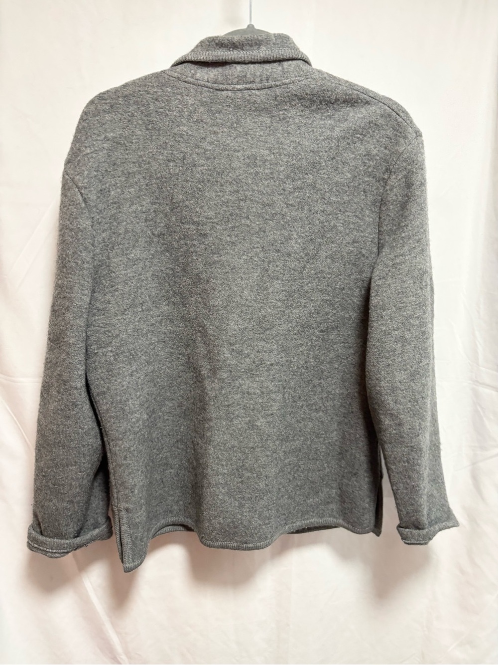 Talbots Gray Wool-Blend Button Front cardigan shacket - Picture 3 of 6